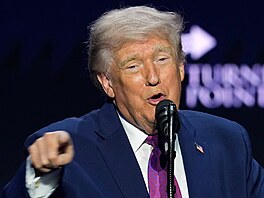 Americký prezident Donald Trump na akci organizace Turning Point USA v kostele...