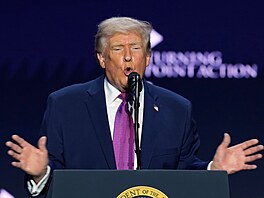 Americký prezident Donald Trump na akci organizace Turning Point USA v kostele...