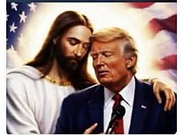 Obrázek, který Trump p�esdílel prost�ednictvím své sociální sít� Truth Social....