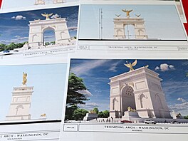 Donald Trump oficiáln� p�edlo�ili podrobné vizualizace vít�zného oblouku, který...