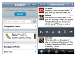 Staré mobilní aplikace - Twitter