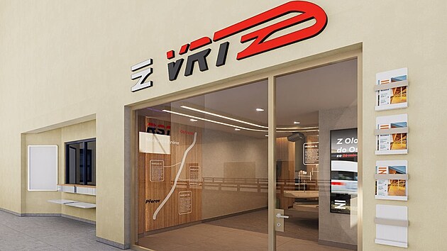 Takto bude vypadat nov� informa�n� centrum k vysokorychlostn�m trat�m (VRT), kter� vznikne p��mo v budov� n�dra�� ve Stud�nce. Spolek Dopravn� koridor Pood�� navrhl prom�nu pr�zdn�ch prostor b�val�ch pokladen v modern� z�zem� pro ve�ejnost.