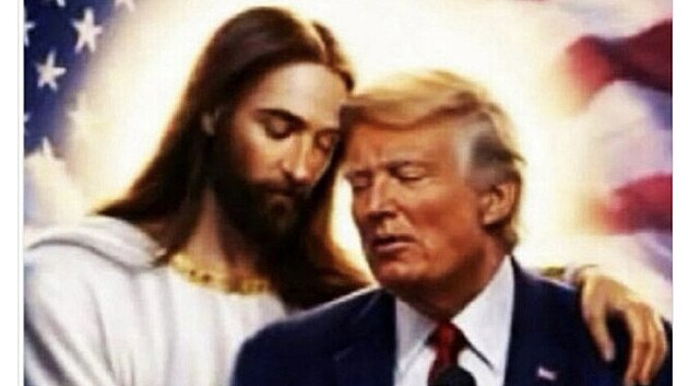 Usmíří si tím věřící? Trump zveřejnil nový obrázek, na kterém ho Ježíš Kristus objímá
