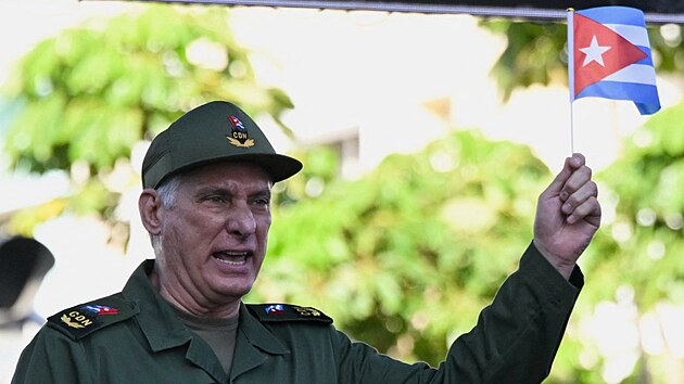 Kub�nci si v Havan� p�ipomn�li 65. v�ro�� pokusu o americkou invazi v Z�toce svin�. Na sn�mku je kub�nsk� prezident Miguel D�az-Canel. (16. dubna 2026)