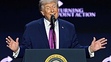 Americký prezident Donald Trump na akci organizace Turning Point USA v kostele...