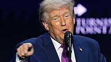 Americký prezident Donald Trump na akci organizace Turning Point USA v kostele...