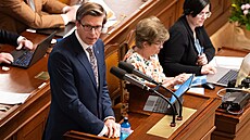 Martin Kupka (ODS) na mimo�ádné sch�zi Poslanecké sn�movny, kterou opozice...