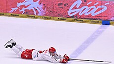 Mat�j Kubiesa z T�ince slaví postupový gól do extraligového finále.