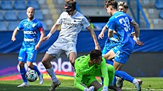 Liberecký úto�ník Raimonds Krollis v utkání proti Mladé Boleslavi