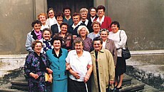 �eny ze Zák�ova u tr�ického kostela. Fotografie patrn� pochází z roku 2009.