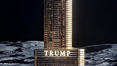 Americký prezident Donald Trump na své síti Truth Social sdílel obrázek M�síce...