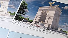 Donald Trump oficiáln� p�edlo�ili podrobné vizualizace vít�zného oblouku, který...