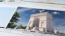 Donald Trump oficiáln� p�edlo�ili podrobné vizualizace vít�zného oblouku, který...