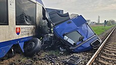 Srá�ka osobního vlaku s kamionem v Dunajské Stred�. (16. dubna 2026)