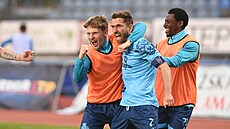 FK Ústí nad Labem - MFK Chrudim, 2. fotbalová liga. Daniel Richter (vpravo)...