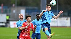 FK Ústí nad Labem - MFK Chrudim, 2. fotbalová liga. Ond�ej Ullman hlavi�kuje,...