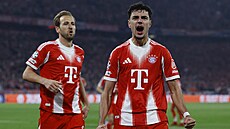 Fotbalisté Bayernu Mnichov slaví gól do sít� Realu Madrid ve �tvrtfinále Ligy...