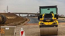 Stavba dálnice D35 u Hradce Králové (3. dubna 2026)