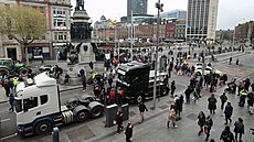 Demonstranti na O�Connell Street v Dublinu, �tvrtý den celostátní protestní...