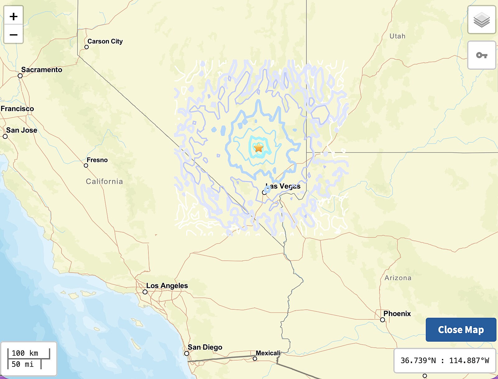 V místě jaderných pokusů v nevadské poušti došlo k otřesům o síle Hirošimy