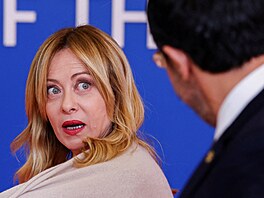 Giorgia Meloniová na summitu EU na Kypru (24. dubna 2026)
