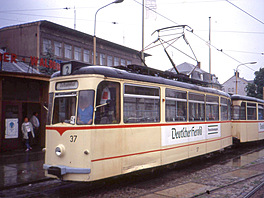 Tramvaj Tatra T2D (v �SSR vyráb�ná Gotha T2-62 pro NDR). Gotha, 1991