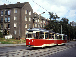 Tramvaj Tatra T2D (v �SSR vyráb�ná Gotha T2-62 pro NDR). Frankfurt an der Oder,...