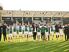 Fotbalisté Jablonce slaví postup do finále MOL Cupu.