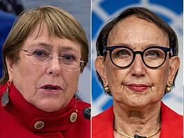 Kandidáti na p�í�tího generálního tajemníka OSN. Zleva Macky Sall, Michelle...