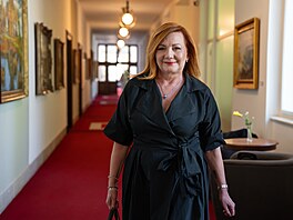 Ministryn� financí Alena Schillerová p�ichází na jednání vlády (27. dubna 2026)