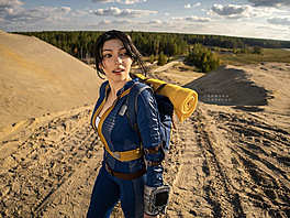 Lucy ze seriálu Fallout v podání Sawaka cosplay