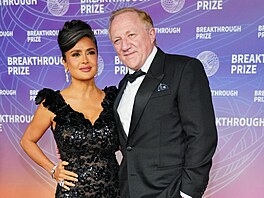 Salma Hayeková a Francois Pinault na gala po udílení Breakthrough Prize v Santa...
