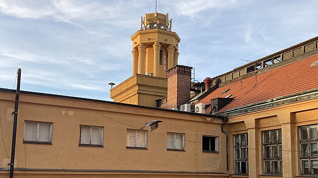 Pohled do vnitrobloku sm�rem k severn� v�i Koz�kovy budovy (16. dubna 2025)