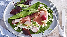 �penátové pala�inky se sýrem cottage a zeleninou