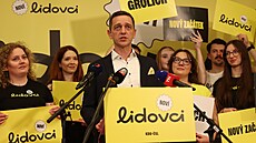 Jan Grolich na první tiskové konferenci po svém zvolení do �ela strany na...