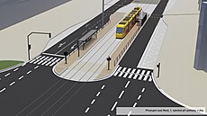 P�estupní uzel �Most, 1. nám�stí� p�i pohledu z jihu