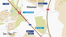 Na silnici I/30 u Chlumce nedaleko Ústí nad Labem vznikne kruhový objezd.