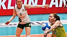 Momentka z pátého, rozhodujícího zápasu finále Datart volejbalové extraligy �en...