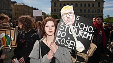 Na nám�stí Jana Palacha se se�li protestující z pra�ských vysokých i st�edních...