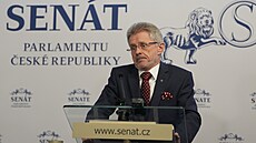 P�edseda Senátu Milo� Vystr�il (ODS) na tiskové konferenci (21. dubna 2026)