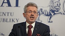 P�edseda Senátu Milo� Vystr�il (ODS) na tiskové konferenci (21. dubna 2026)