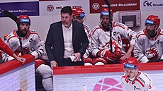 T�inecký trenér Boris �abka v �estém finálovém utkání s Pardubicemi.