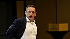Nový p�edseda lidovc� Jan Grolich na sjezdu v  Ostrav� (25. dubna 2026)