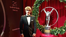 Nevidomý plavec David Kratochvíl na vyhlá�ení cen Laureus.