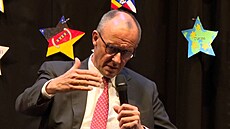 N�mecký kanclé� Friedrich Merz (vlevo) a americký prezident Donald Trump, 5. �ervna 2025.