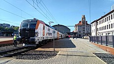 Nová vlaková souprava Leo Expressu na Hlavním nádra�í v Praze (23. dubna 2026)