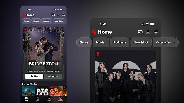Nov� podoba aplikace Netflix pro smartphony