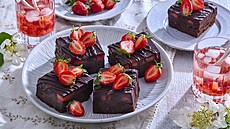 Jahodov� brownies