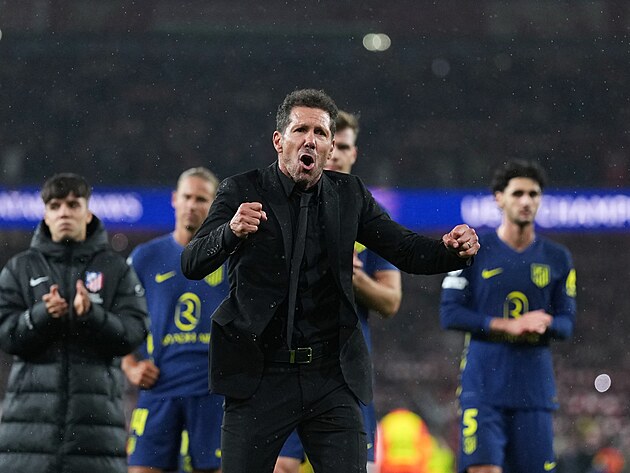 Kou� Atl�tika Madrid Diego Simeone po odvet� semifin�le Ligy mistr� s Arsenalem.