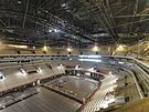 Budovaná Arena Brno v areálu brn�nského výstavi�t� zachycená na snímku z 6....